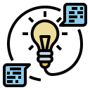 Icon symbolizing knowledge, with an open book.